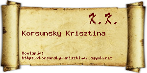 Korsunsky Krisztina névjegykártya
